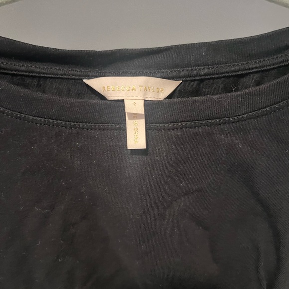 Rebecca Taylor Tai embroidered sleeve jersey dress, black & white, size 2 - Picture 3 of 3